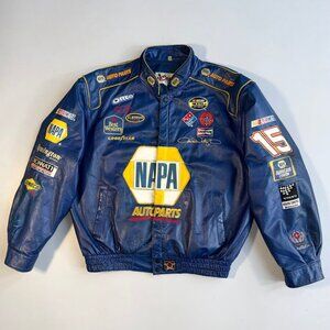 Michael Waltrip Chase Authentics NAPA Auto Parts NASCAR leather Racing Jacket.